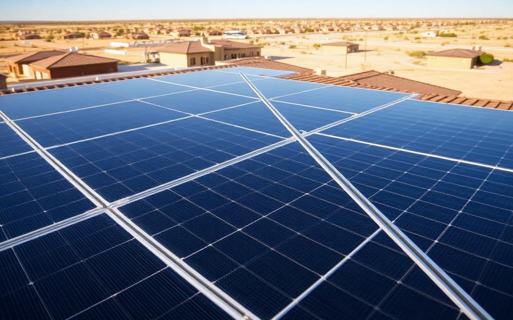 Residential solar panels on a Lubbock home